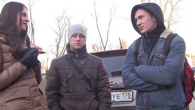 Lewd conduct of chick leaves no room for doubt that she wants sex from tempting pickup artists. Chaps give money to honey asking her to acquire naked